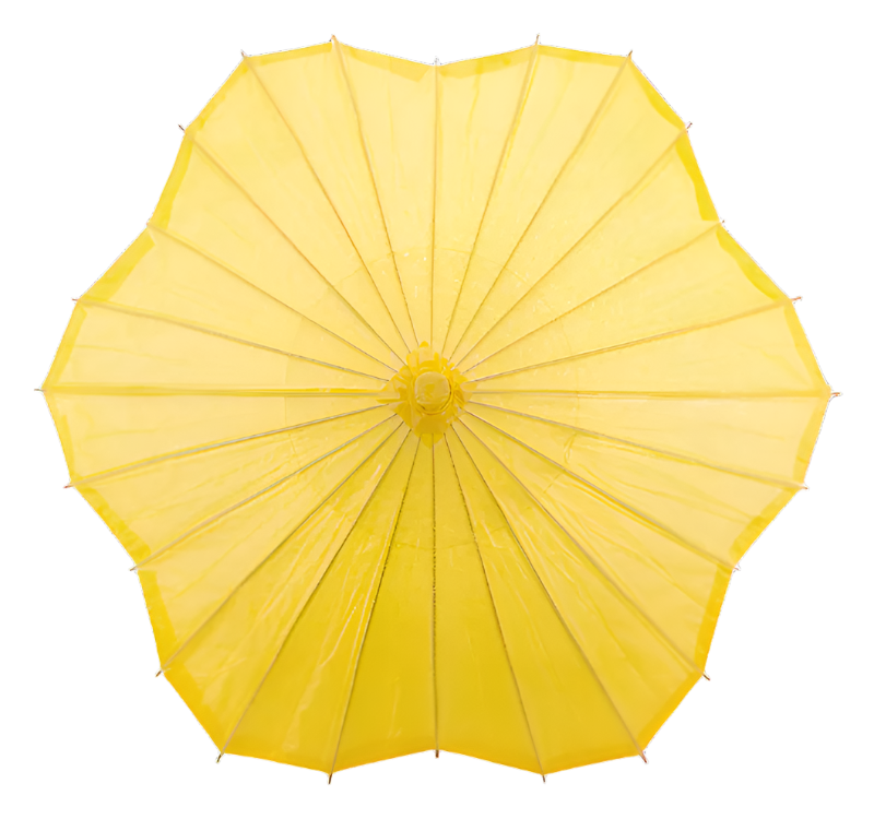 Orange Scalloped Paper Parasol – Elegant Sunshade for Weddings & Events