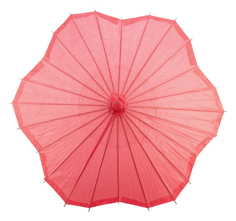 Red Scalloped Paper Parasol
