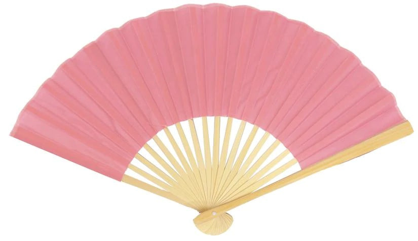 Pink Silk Folding Fan