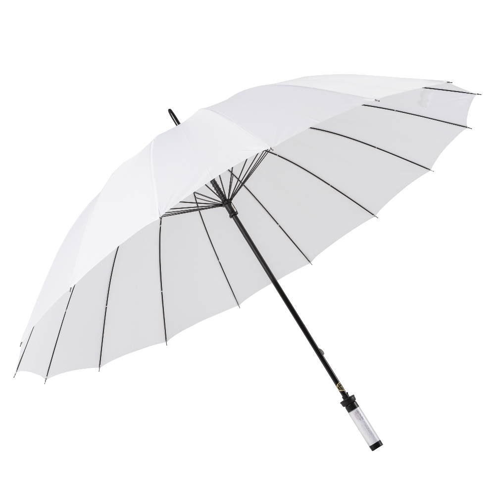 White large 16-panel umbrella - side – elegant, wind-resistant, and perfect for weddings, events, and outdoor photography