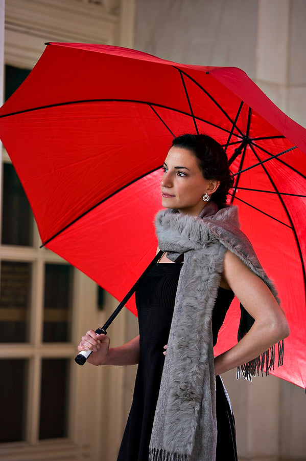 Red Large 8-Panel Umbrella