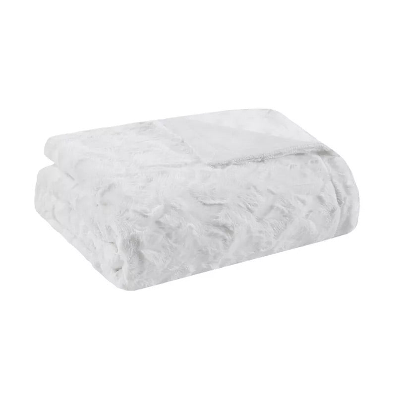 White Faux Fur Blanket