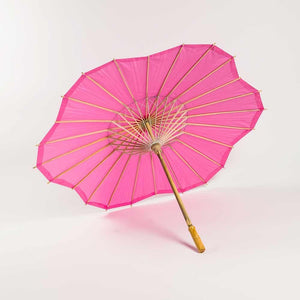 Fuchsia Scalloped Paper Parasol