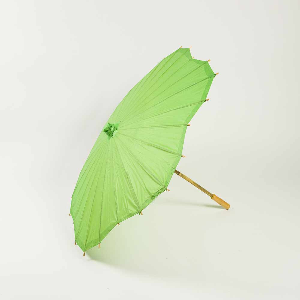 Grass Green Scalloped Paper Parasol