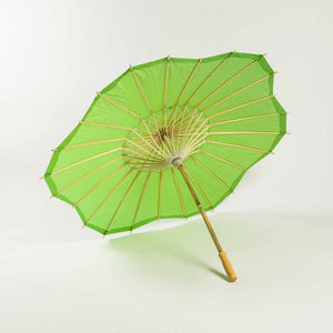 Grass Green Scalloped Paper Parasol