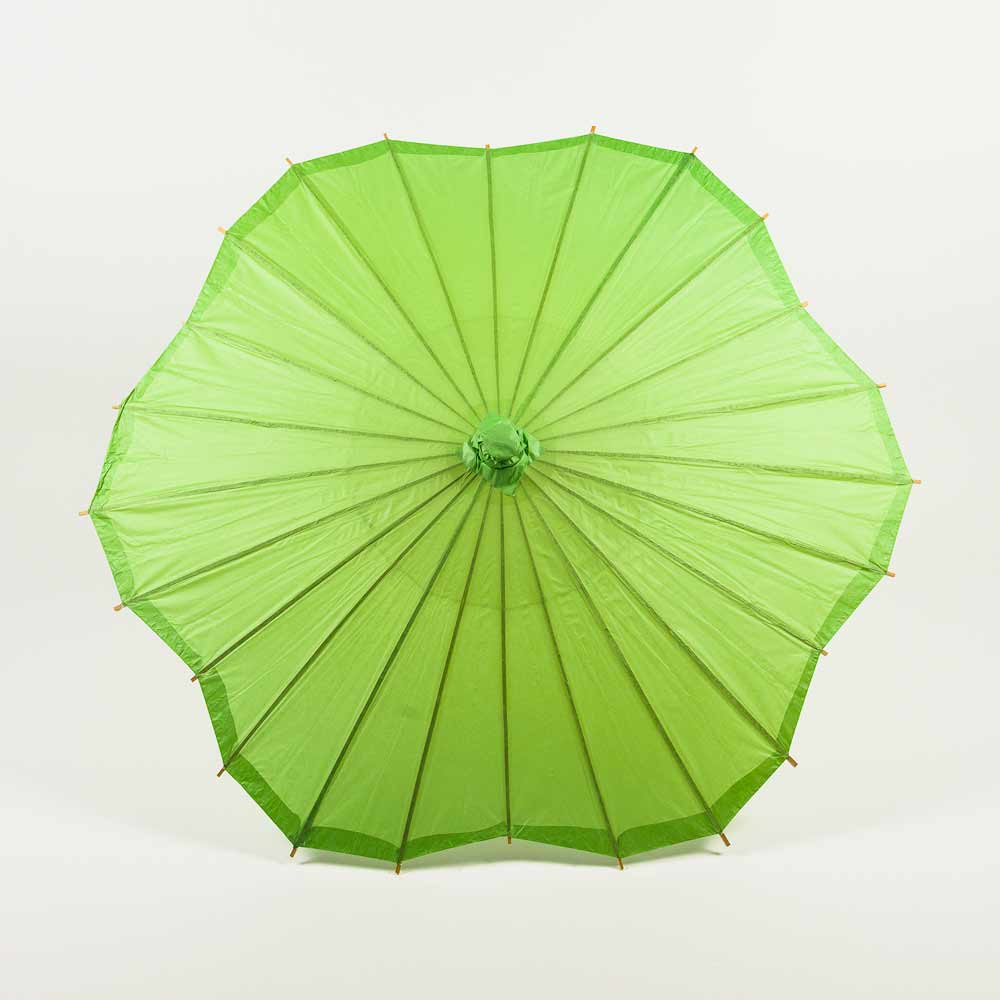 Grass Green Scalloped Paper Parasol