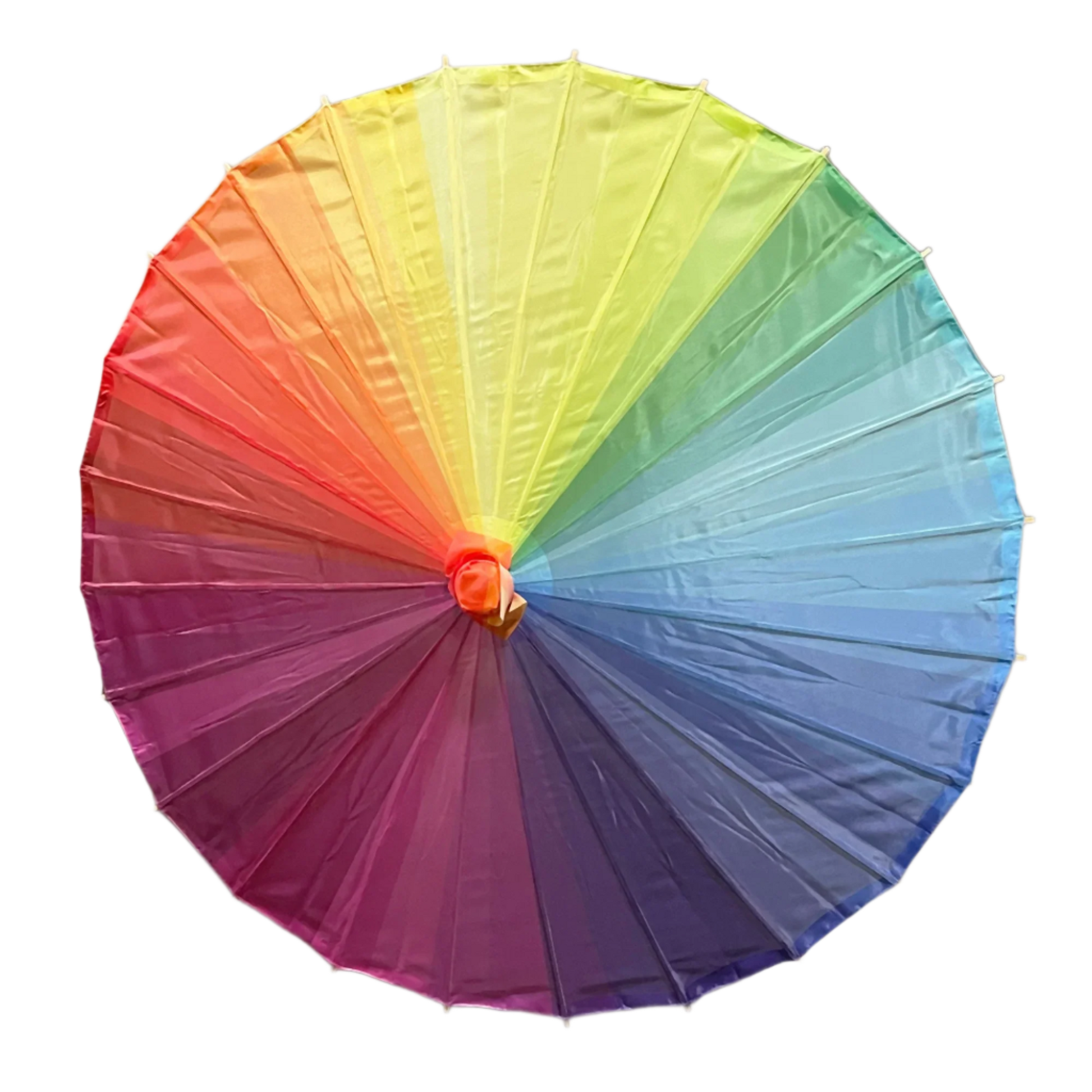 Rainbow Nylon Parasol for weddings, outdoor events, and sun protection
