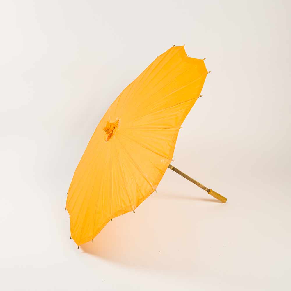 Orange Scalloped Paper Parasol