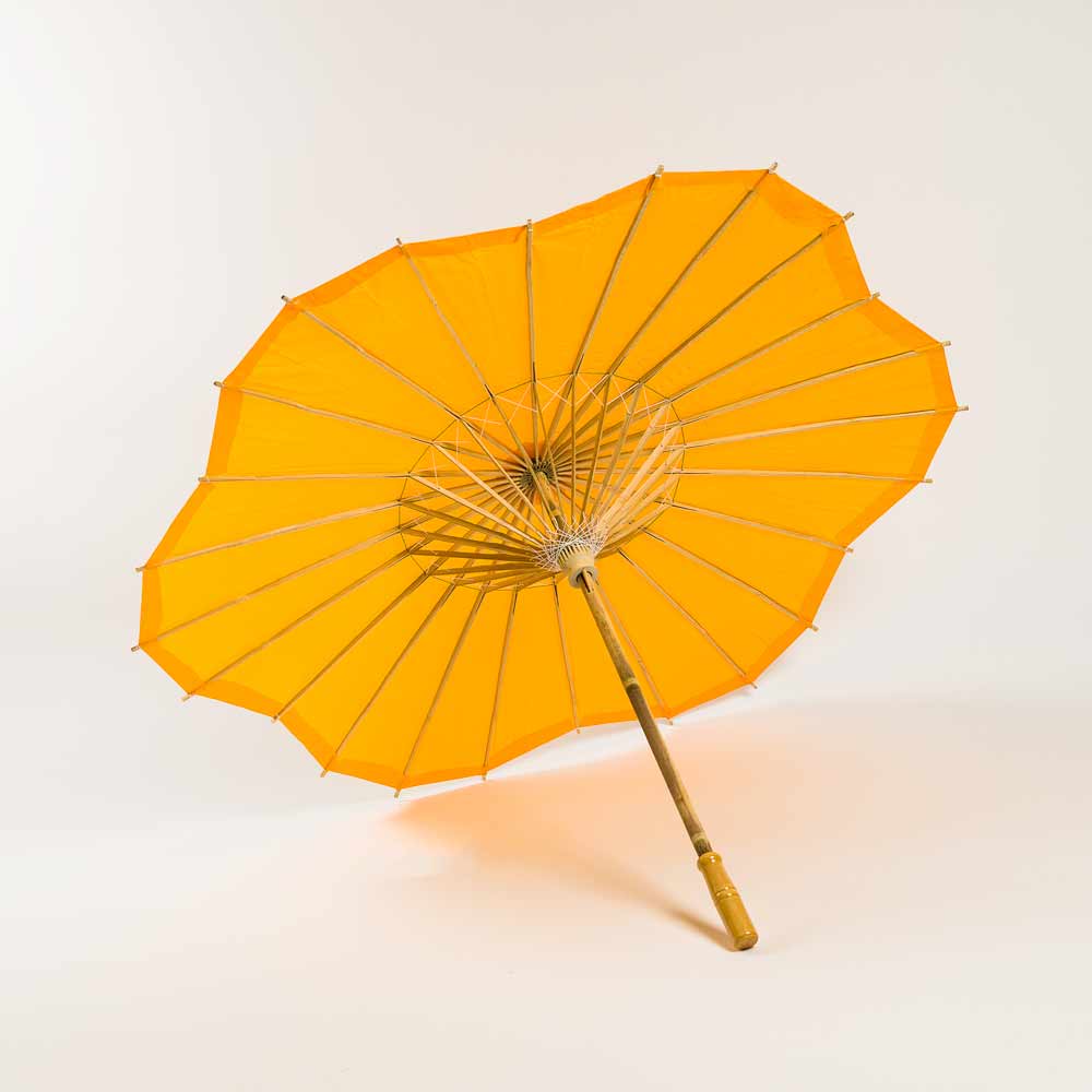 Orange Scalloped Paper Parasol