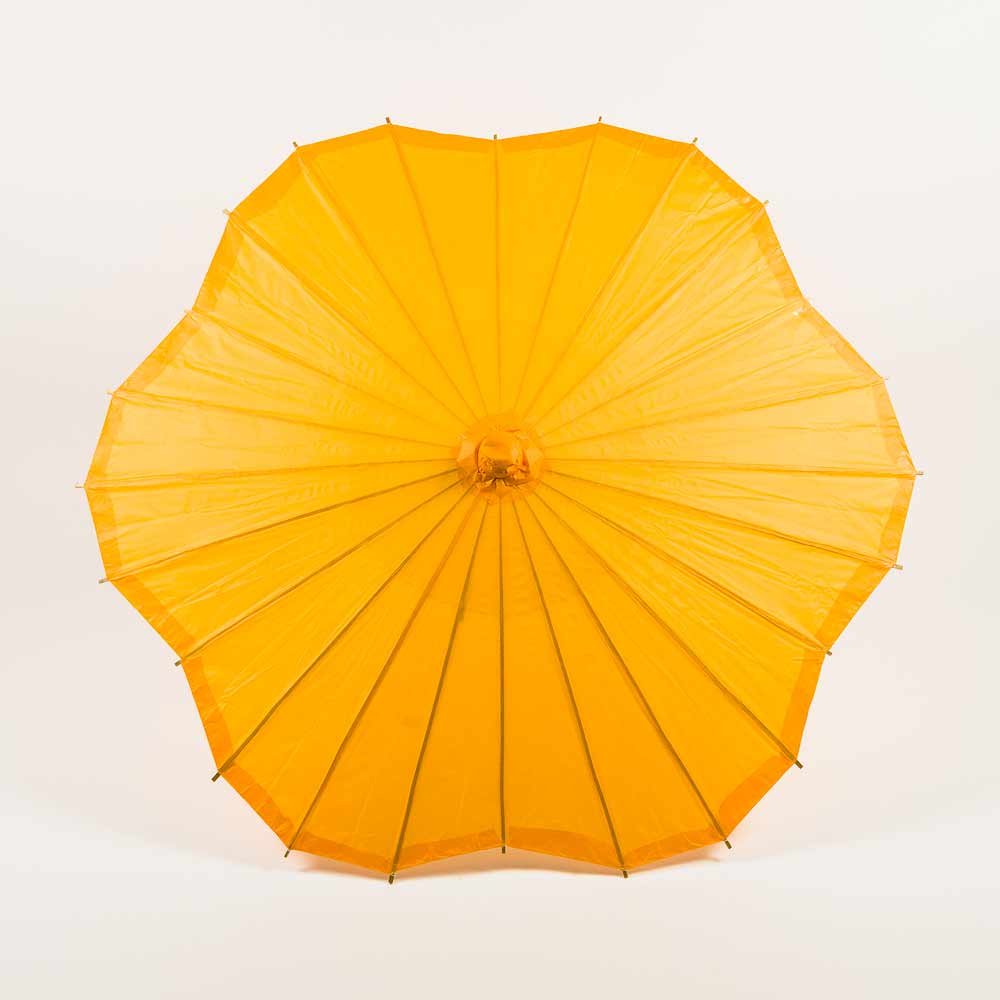 Orange Scalloped Paper Parasol