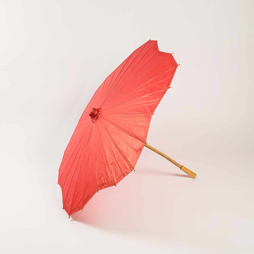 Red Scalloped Paper Parasol