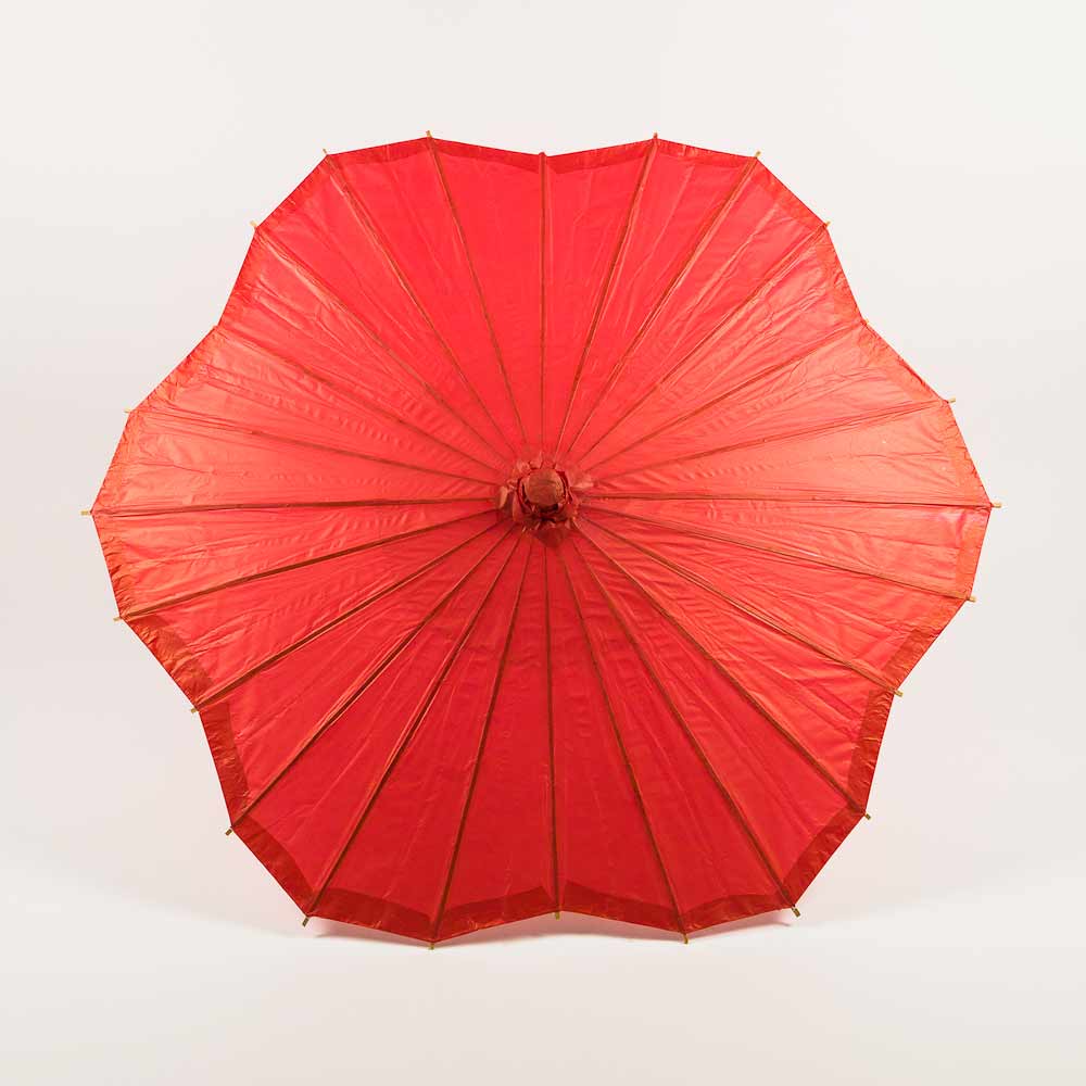 Red Scalloped Paper Parasol