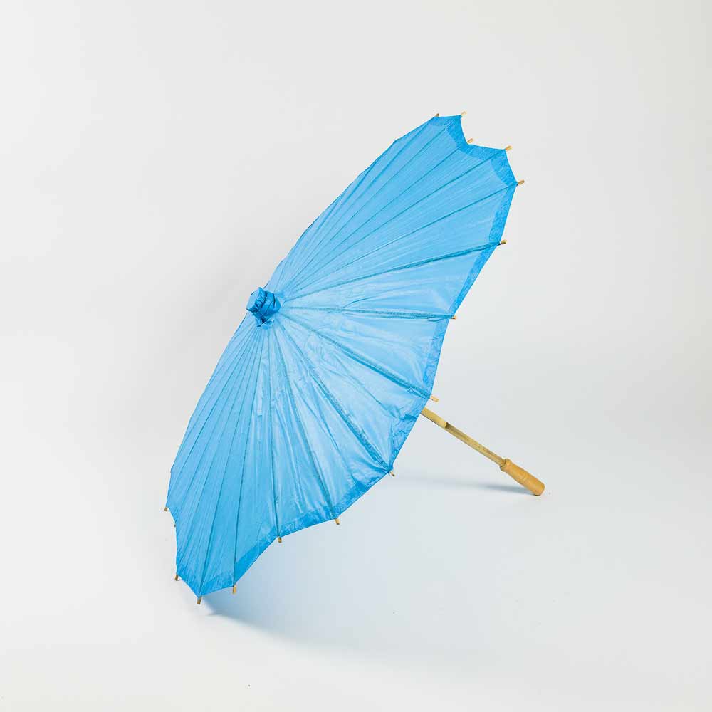 Turquoise Scalloped Paper Parasol