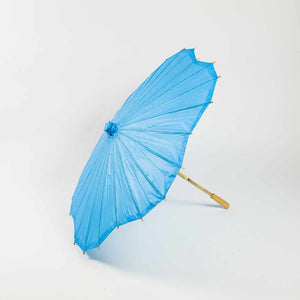 Turquoise Scalloped Paper Parasol