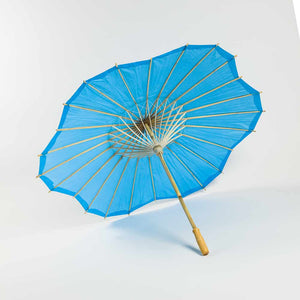 Turquoise Scalloped Paper Parasol