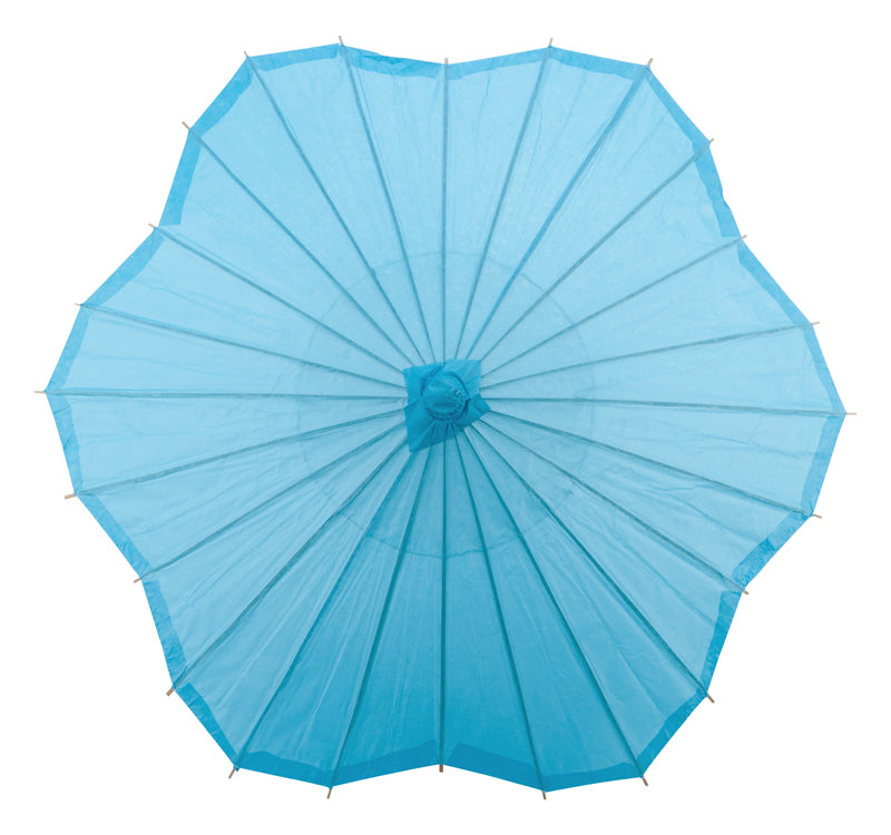 Turquoise Scalloped Paper Parasol