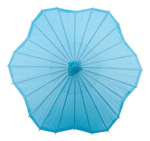 Turquoise Scalloped Paper Parasol