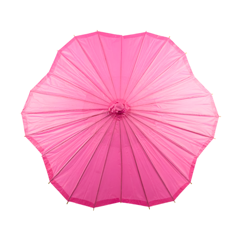 Fuchsia Scalloped Paper Parasol