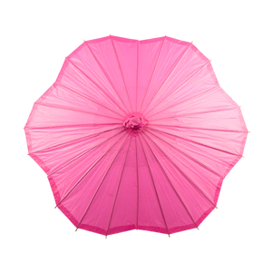 Fuchsia Scalloped Paper Parasol