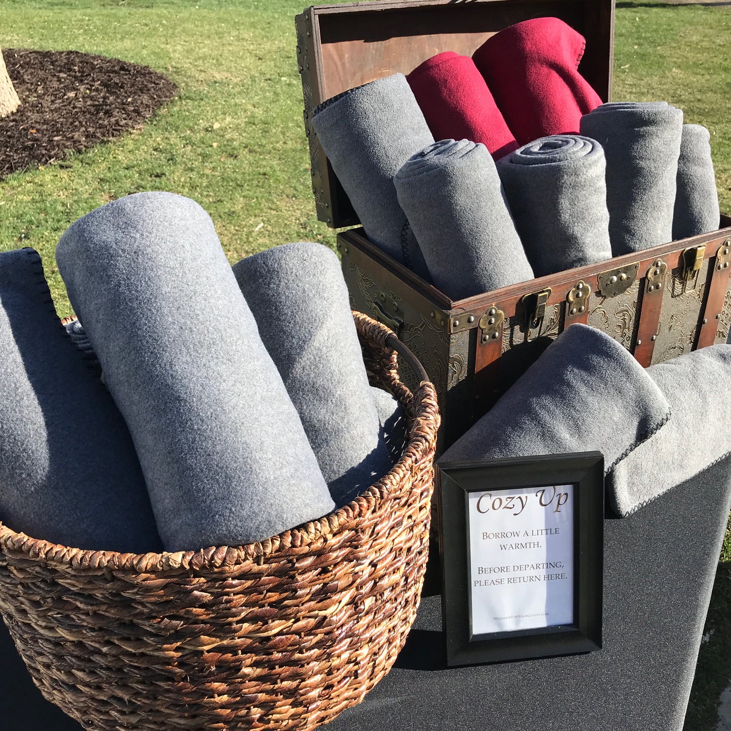 Burgundy Fleece Blanket (Rental)