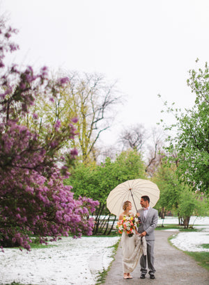 Cream Large 16-Panel Umbrella