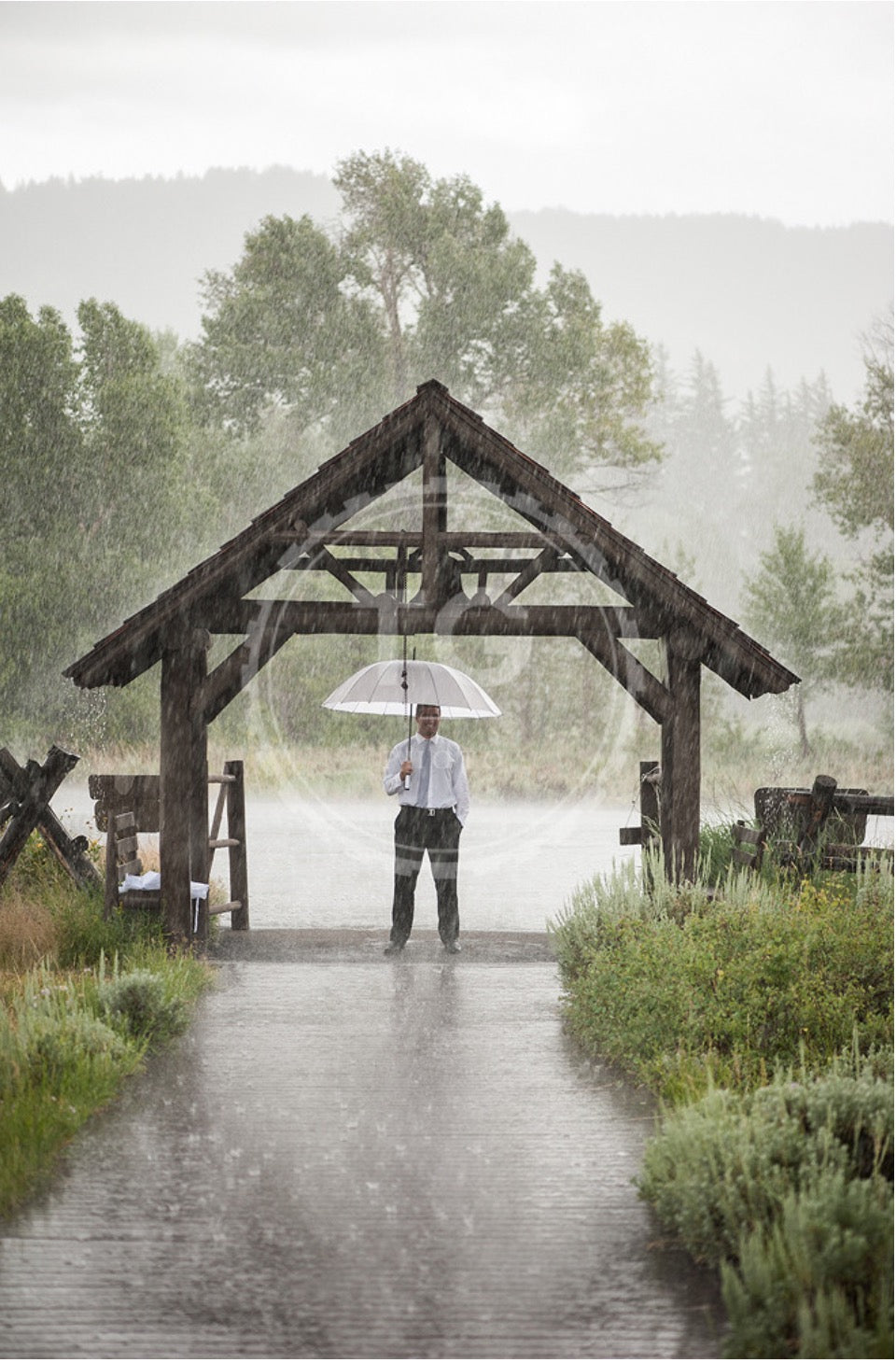 White Large 16-Panel Umbrella