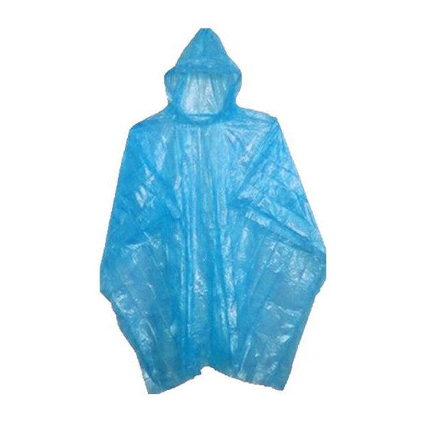 Blue lightweight waterproof poncho for outdoor events, travel, and weddings