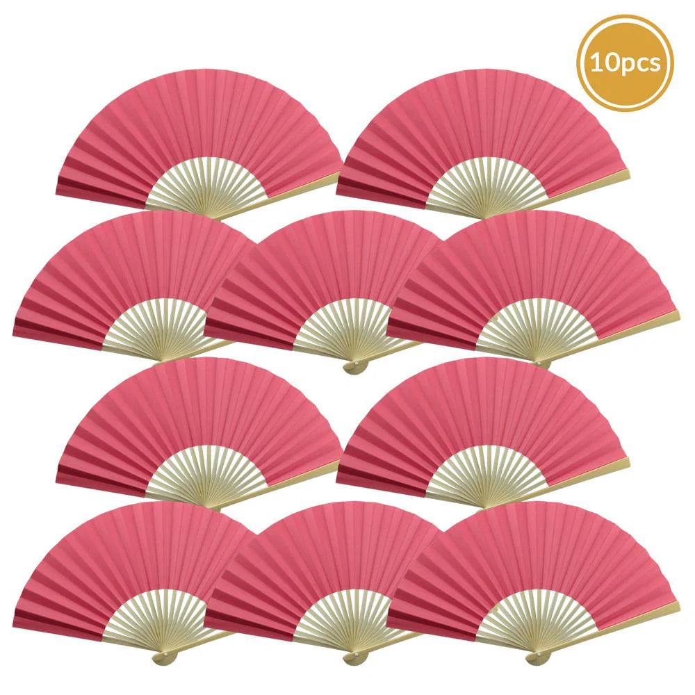 Fuchsia Paper Folding Fan for weddings, outdoor events, and guest favors