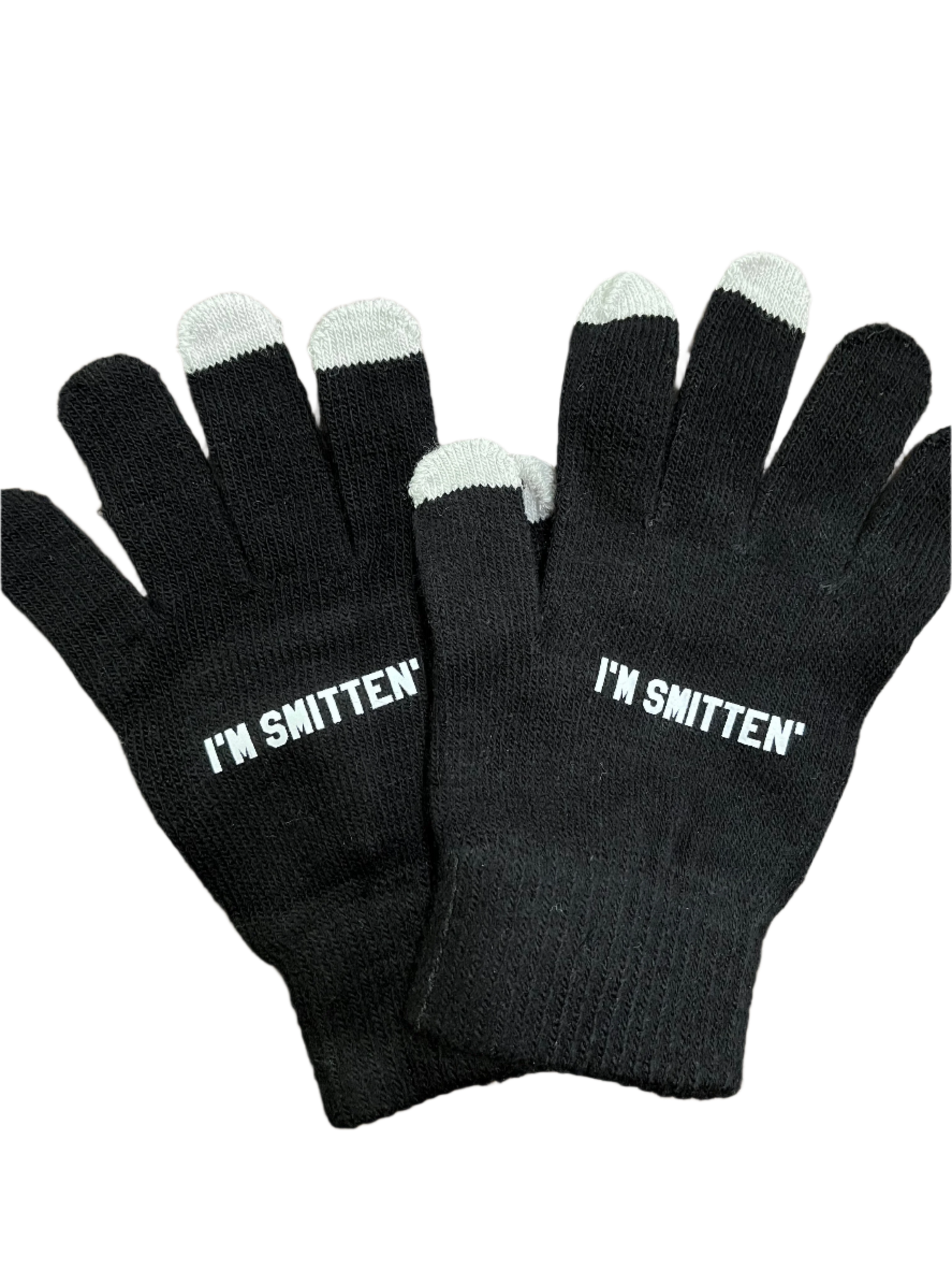 Cozy "I'm Smitten" gloves for couples, perfect for winter weddings and gifts