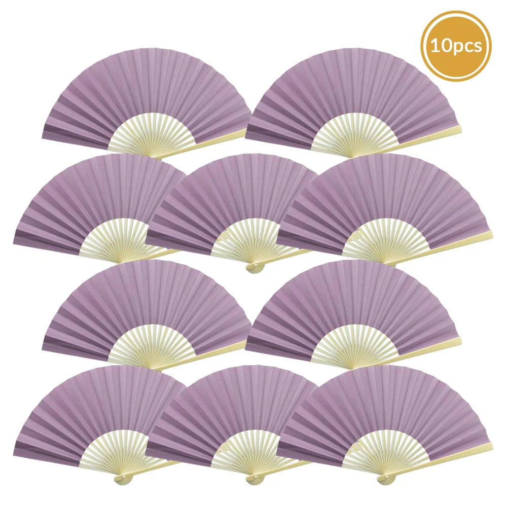 Lavender Paper Folding Fan for weddings, outdoor events, and guest favors
