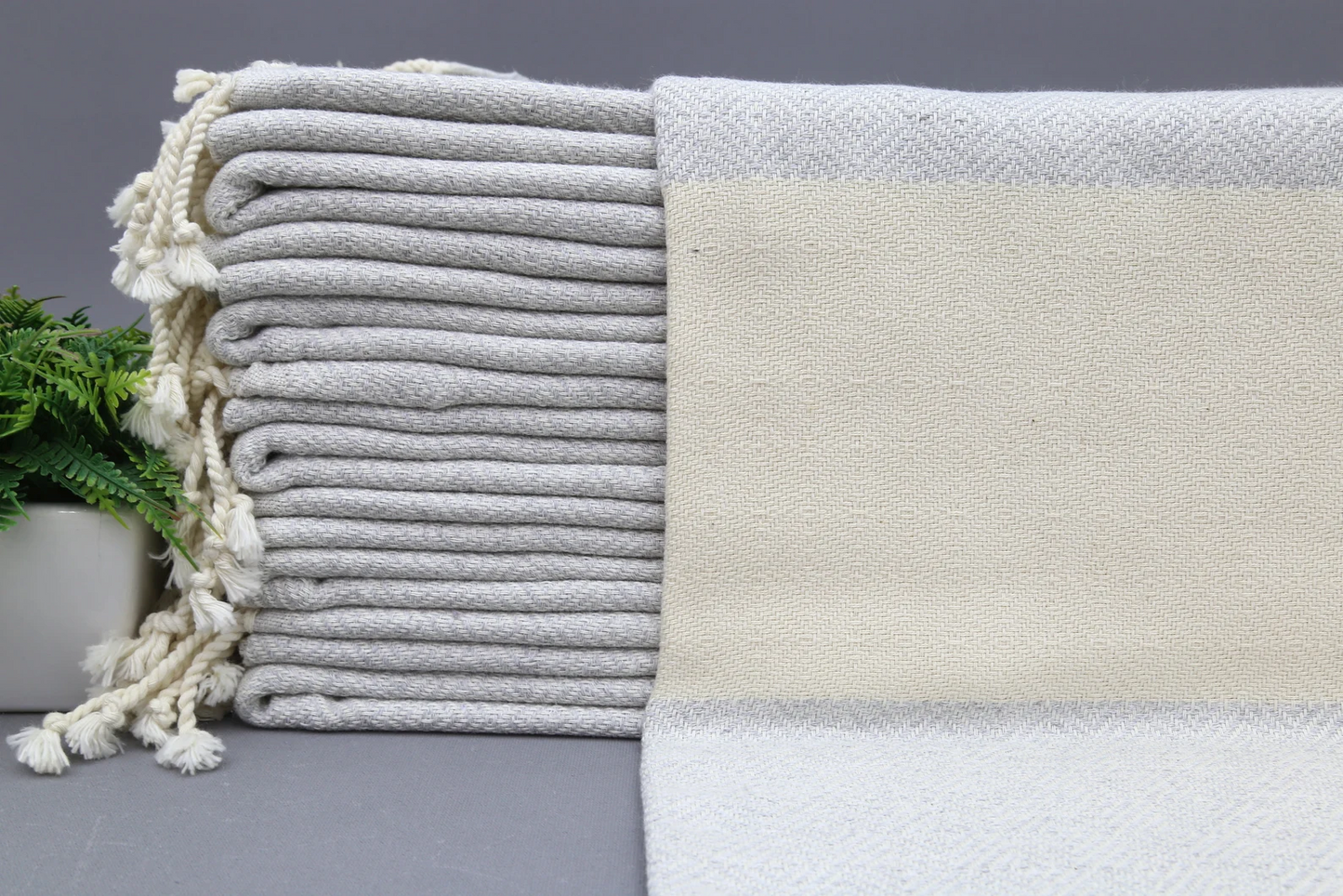 Light Gray Diamond Classic Turkish Towel in premium cotton, lightweight, quick-drying, and perfect for travel, beach, spa, and luxe gifts