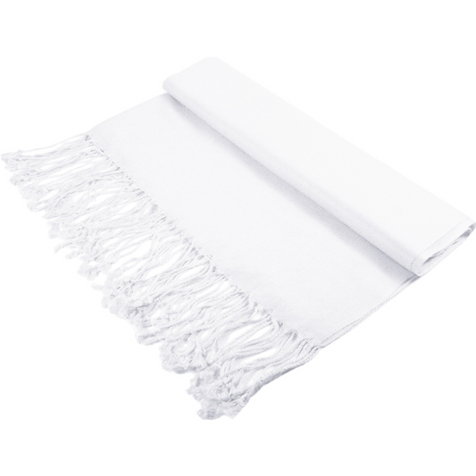 White Lightweight Pashmina Shawl – Soft, Elegant Wrap for Every Occasion
