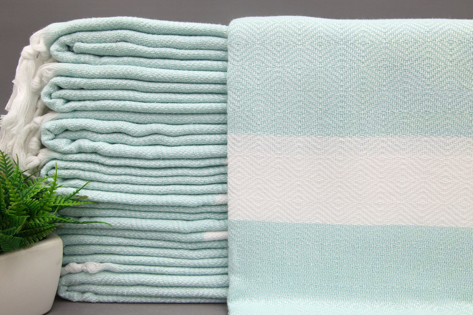 Mint Diamond Classic Turkish Towel in premium cotton, lightweight, quick-drying, and perfect for travel, beach, spa, and luxe gifts