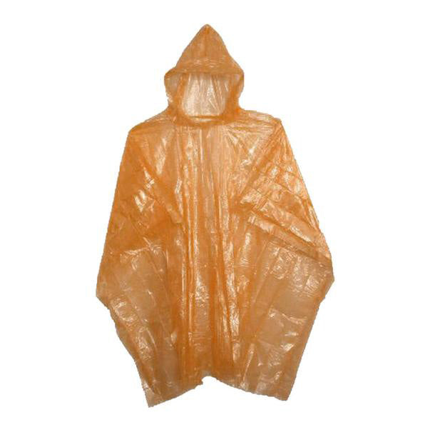 Orange lightweight waterproof poncho for outdoor events, travel, and weddings