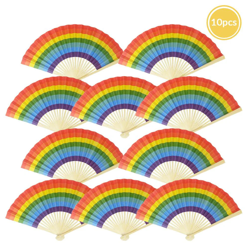 Rainbow Paper Folding Fan