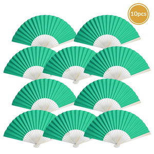 Teal Paper Folding Fan