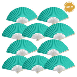 Water Blue Paper Folding Fan