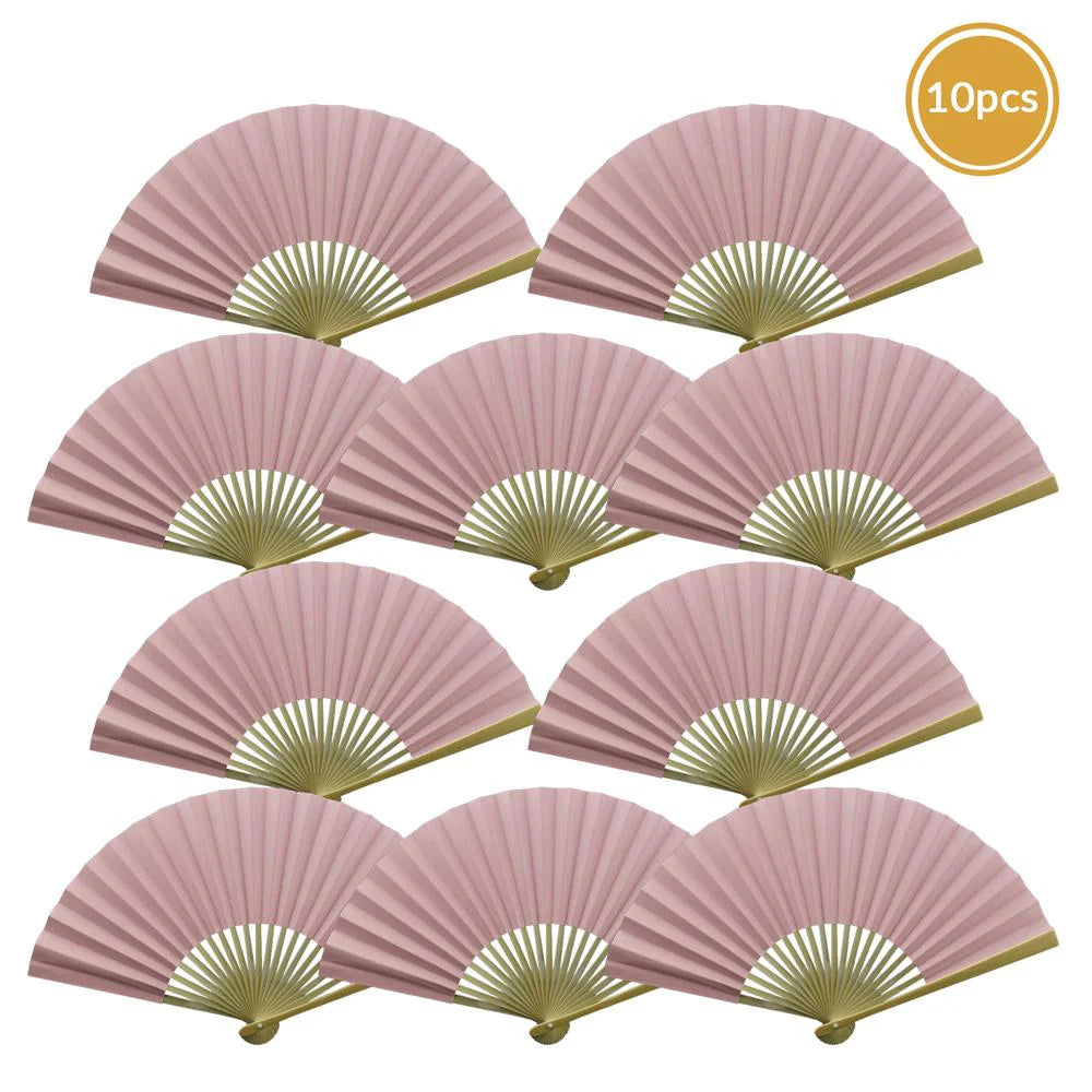 Pink Paper Folding Fan for weddings, outdoor events, and guest favors