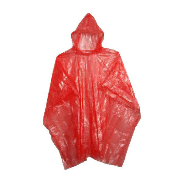 Red lightweight waterproof poncho for outdoor events, travel, and weddings