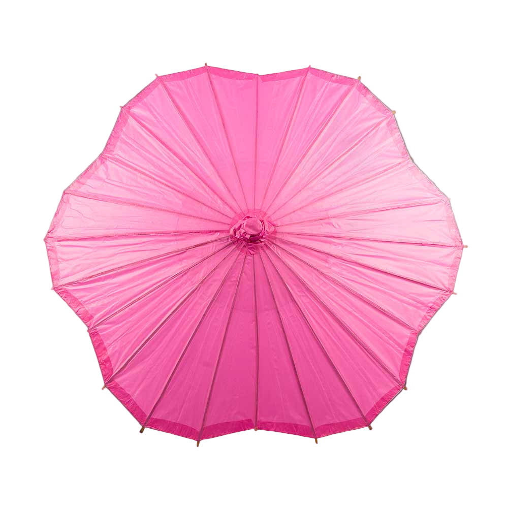 Pink parasol on a white background