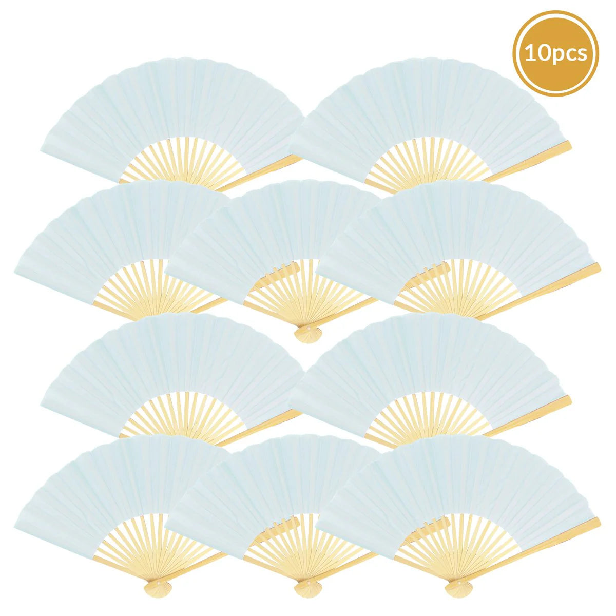 Arctic Blue Silk Fan perfect for weddings and events