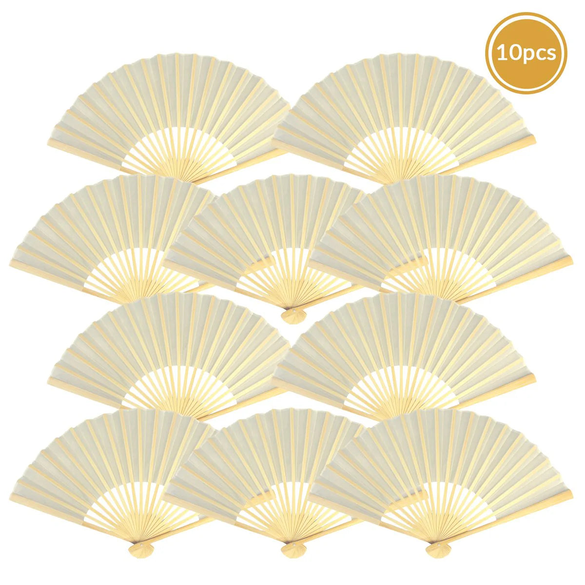 Beige Silk Fan perfect for weddings and events