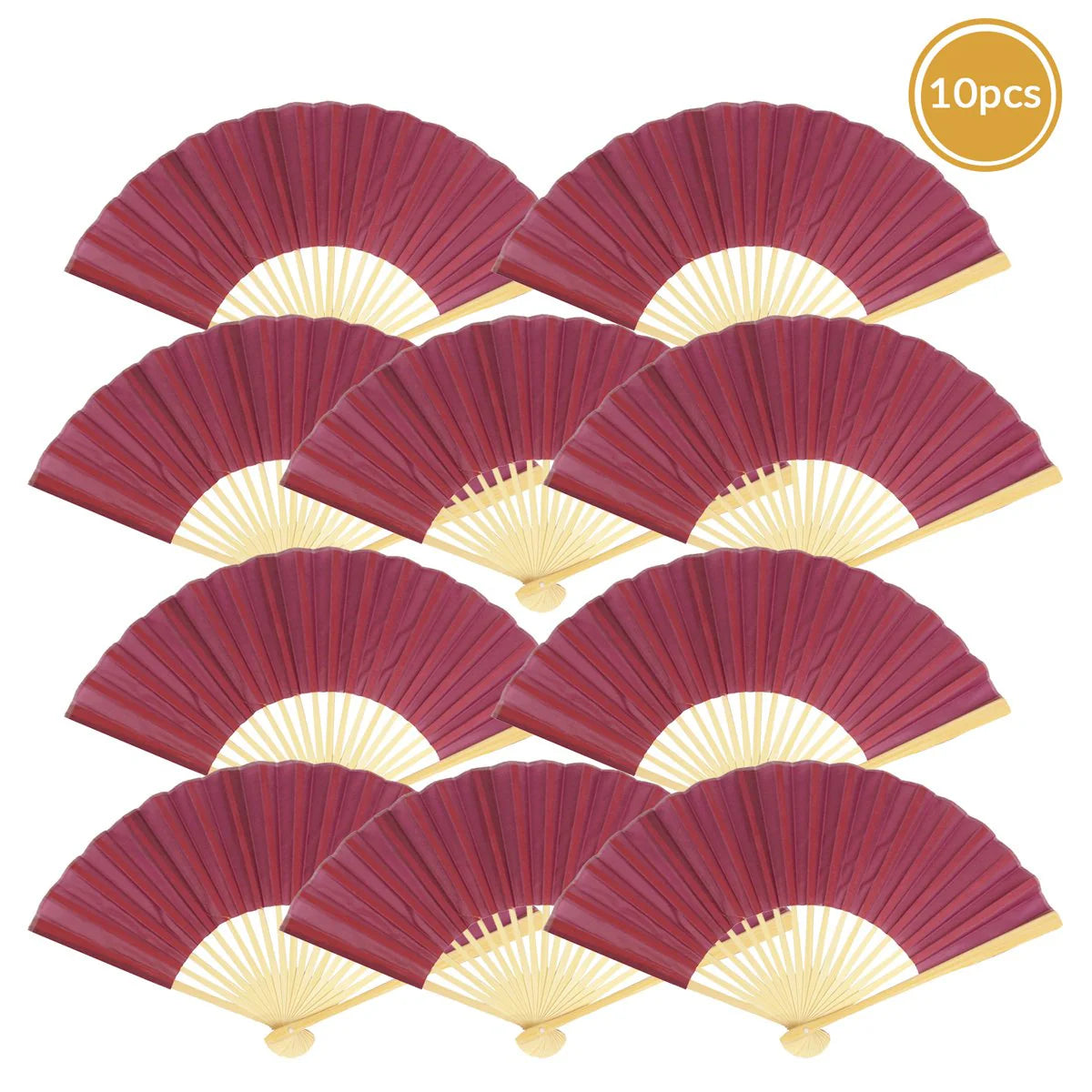 Marsala Silk Fan perfect for weddings and events