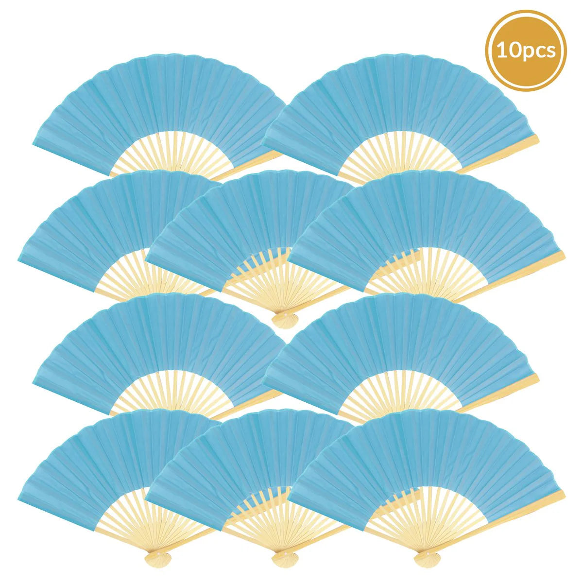 Turquoise Silk Fan perfect for weddings and events