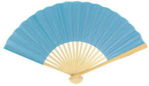 Turquoise Silk Folding Fan (10-pack)