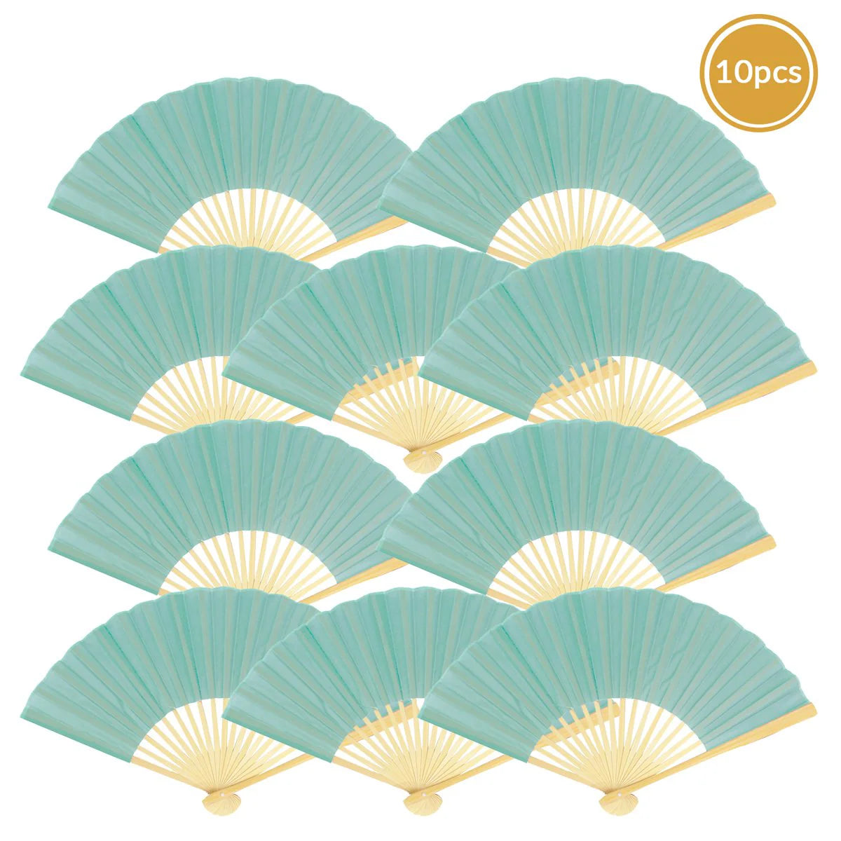 Water Blue Silk Fan