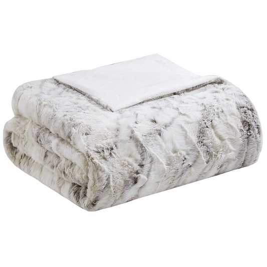 Snow Leopard Faux Fur Blanket (Rental)