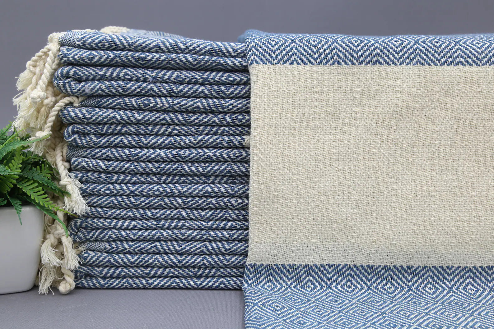 Teal Diamond Classic Turkish Towel in premium cotton, lightweight, quick-drying, and perfect for travel, beach, spa, and luxe gifts