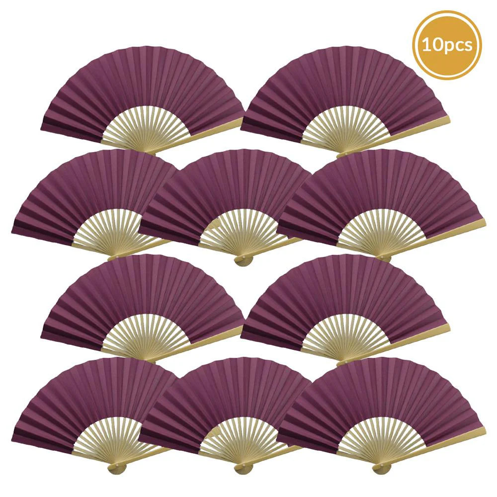 Violet Paper Folding Fan for weddings, outdoor events, and guest favors