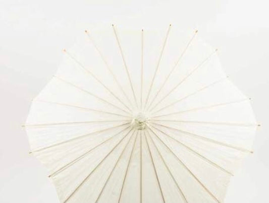 Off-White Scalloped Paper Parasol